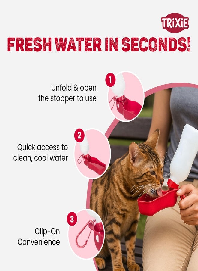 Trixie Portable Water Bottle with Bowl for Pets | 0.7 L Plastic Travel Bottle | Easy to Carry & Use | Keeps Pets Hydrated Outdoors | Suitable for Dogs & Cats - Image 4